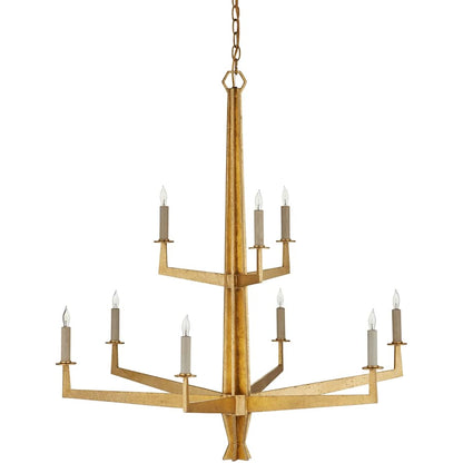Currey and Company Goldfinch 9 Light 36" Wide Wrought Iron Candle Style Chandelier