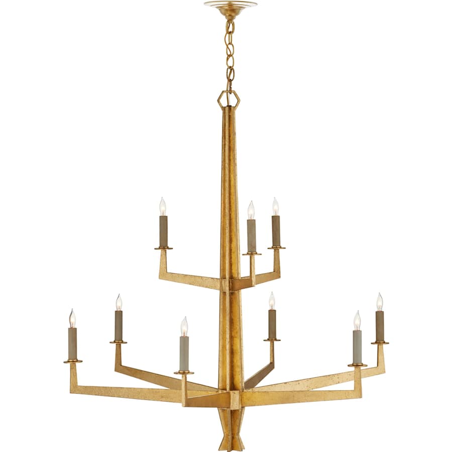 Currey and Company Goldfinch 9 Light 36" Wide Wrought Iron Candle Style Chandelier