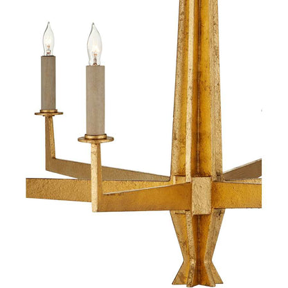 Currey and Company Goldfinch 6 Light 30" Wide Wrought Iron Candle Style Chandelier