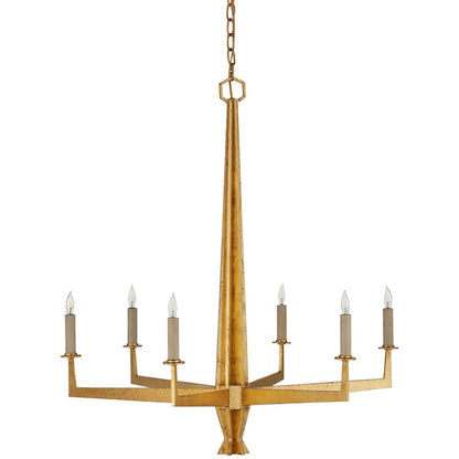 Currey and Company Goldfinch 6 Light 30" Wide Wrought Iron Candle Style Chandelier