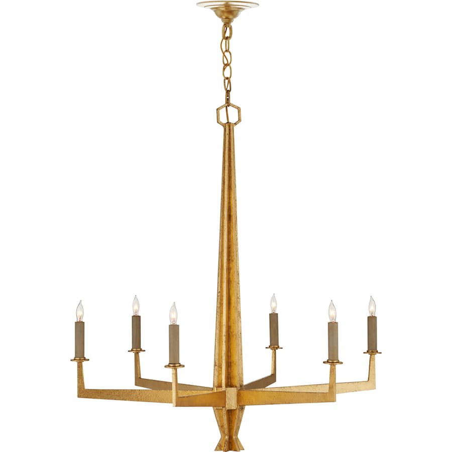 Currey and Company Goldfinch 6 Light 30" Wide Wrought Iron Candle Style Chandelier