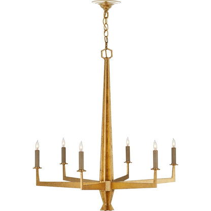 Currey and Company Goldfinch 6 Light 30" Wide Wrought Iron Candle Style Chandelier