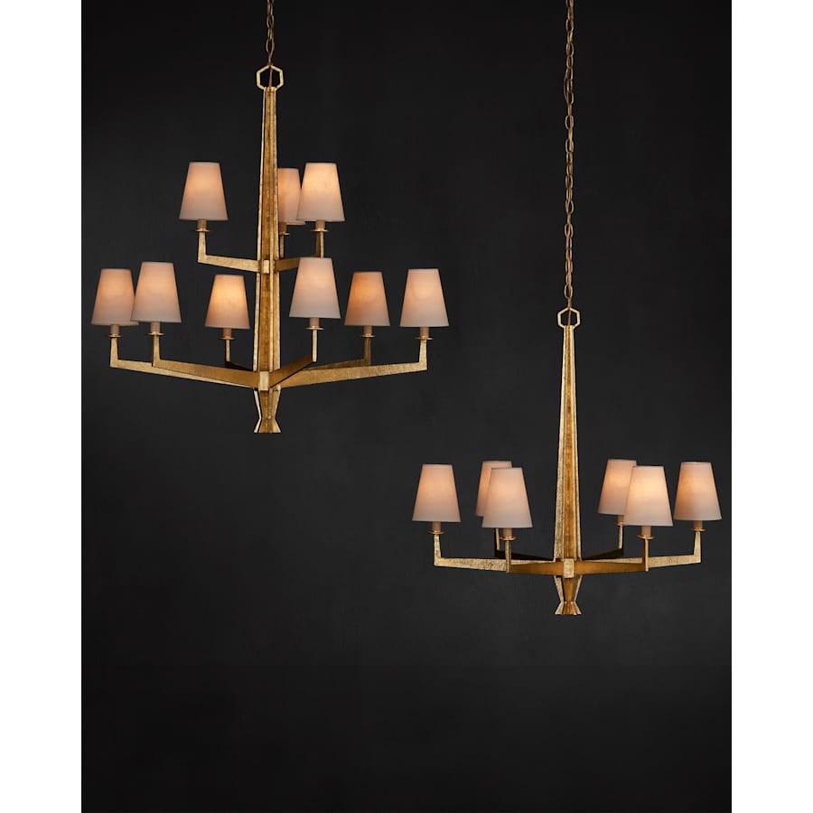 Currey and Company Goldfinch 6 Light 30" Wide Wrought Iron Candle Style Chandelier
