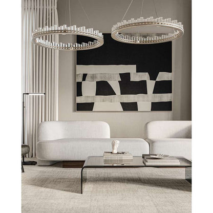 Currey and Company Pleiades 36" Wide LED Crystal Ring Chandelier