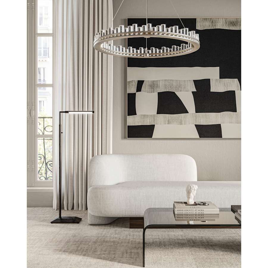 Currey and Company Pleiades 36" Wide LED Crystal Ring Chandelier