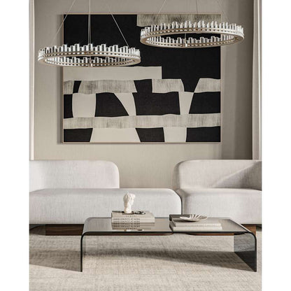 Currey and Company Pleiades 36" Wide LED Crystal Ring Chandelier