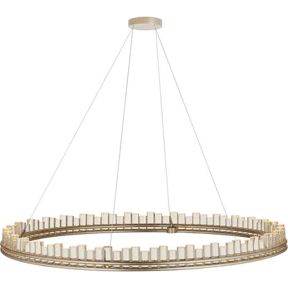 Currey and Company Pleiades 51" Wide LED Crystal Ring Chandelier