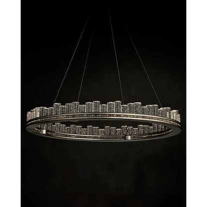 Currey and Company Pleiades 51" Wide LED Crystal Ring Chandelier
