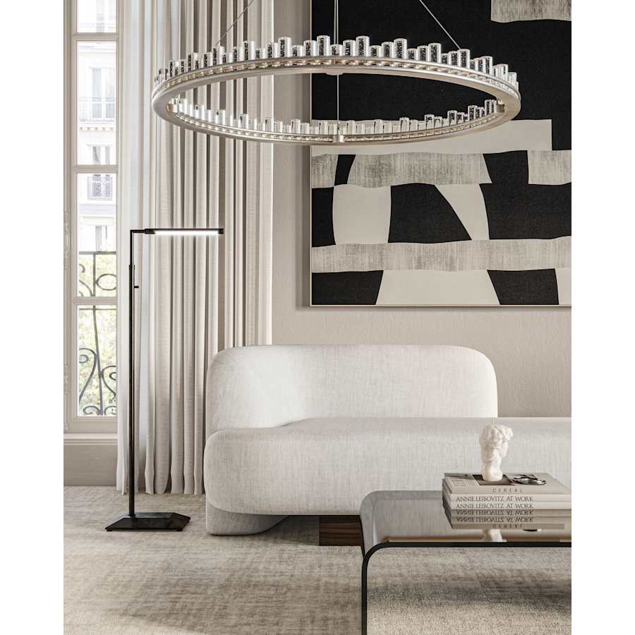 Currey and Company Pleiades 51" Wide LED Crystal Ring Chandelier