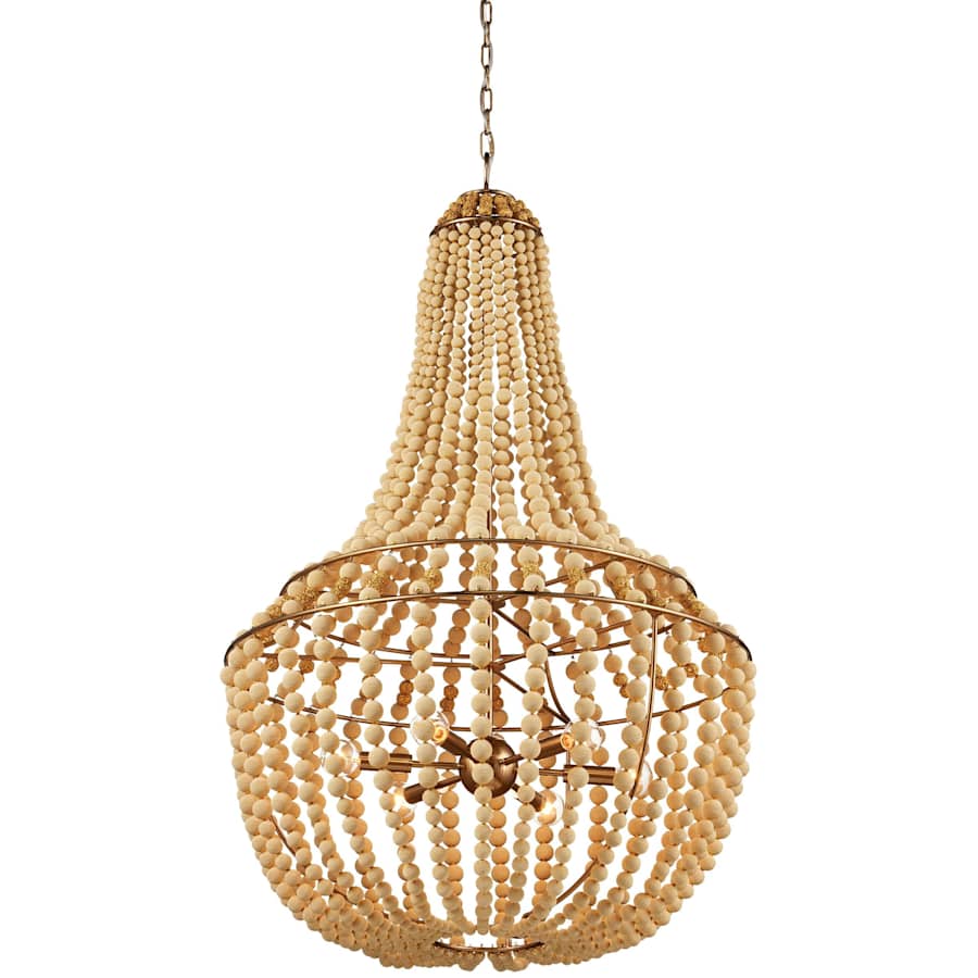 Currey and Company Penelope 6 Light 27" Wide Beaded Empire Chandelier