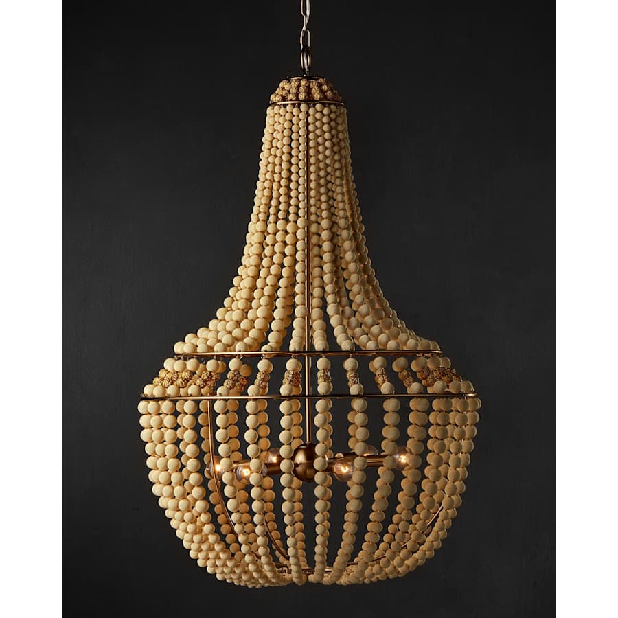 Currey and Company Penelope 6 Light 27" Wide Beaded Empire Chandelier