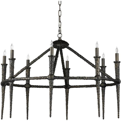 Currey and Company Blackthorn 8 Light 37" Wide Taper Candle Style Chandelier