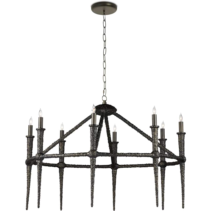 Currey and Company Blackthorn 8 Light 37" Wide Taper Candle Style Chandelier