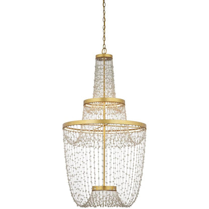 Currey and Company Mademoiselle 28" Wide Beaded Empire Chandelier