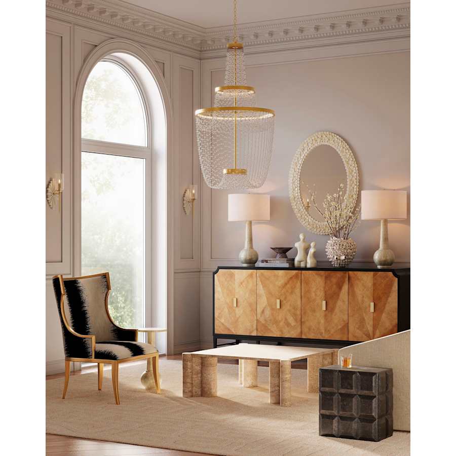 Currey and Company Mademoiselle 28" Wide Beaded Empire Chandelier