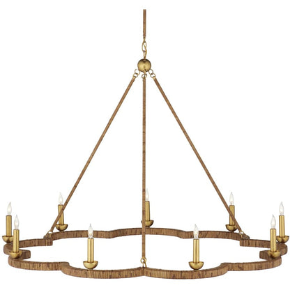 Currey and Company Savoie 9 Light 43" Wide Taper Candle Style Chandelier