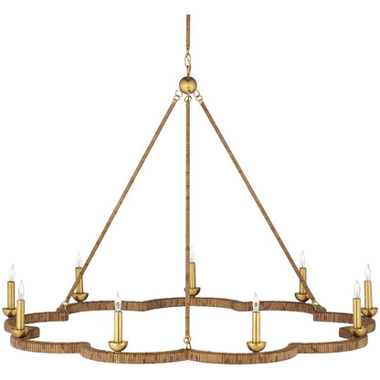 Currey and Company Savoie 9 Light 43" Wide Taper Candle Style Chandelier