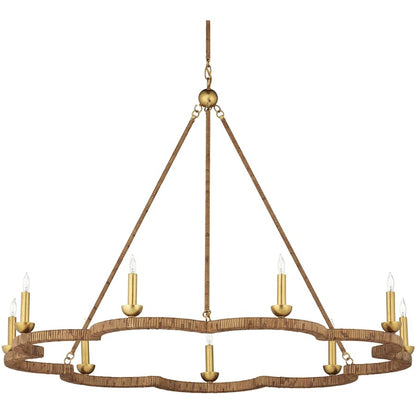 Currey and Company Savoie 9 Light 43" Wide Taper Candle Style Chandelier