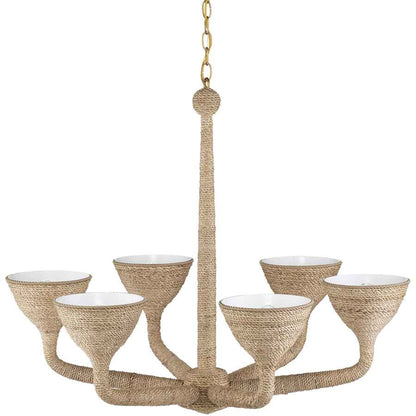 Currey and Company Marbella 6 Light 35" Wide Chandelier