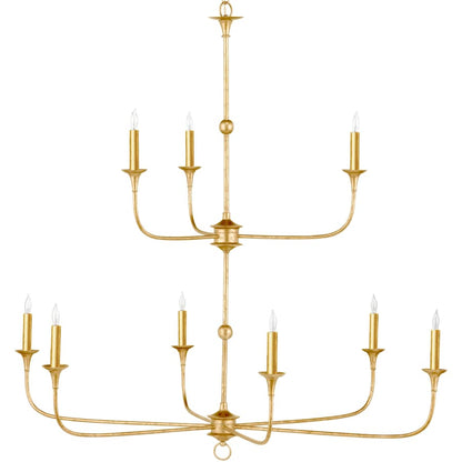 Currey and Company Nottaway 9 Light 45" Wide Taper Candle Style Chandelier