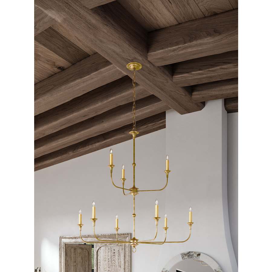 Currey and Company Nottaway 9 Light 45" Wide Taper Candle Style Chandelier