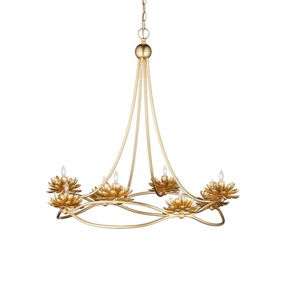 Currey and Company Cyrene 8 Light 32" Wide Wrought Iron Ring Chandelier