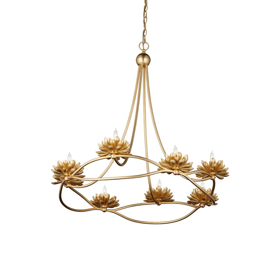 Currey and Company Cyrene 8 Light 32" Wide Wrought Iron Ring Chandelier