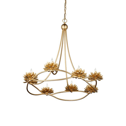 Currey and Company Cyrene 8 Light 32" Wide Wrought Iron Ring Chandelier