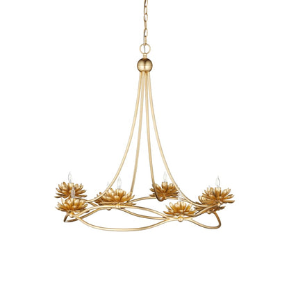 Currey and Company Cyrene 8 Light 32" Wide Wrought Iron Ring Chandelier