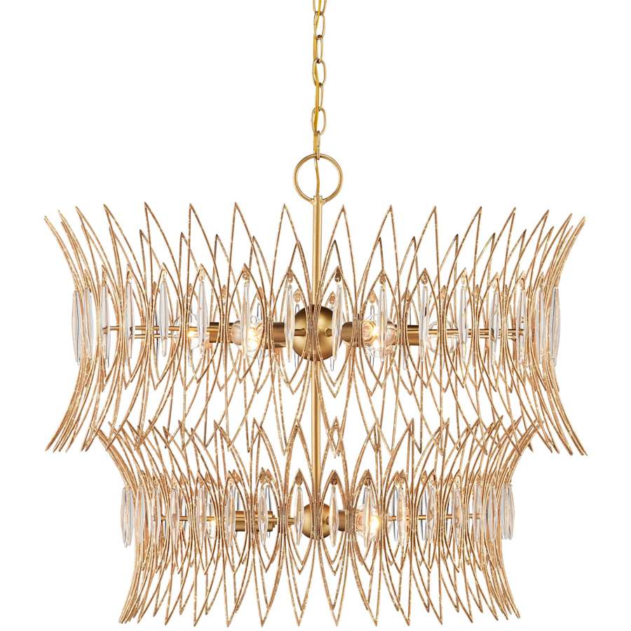Currey and Company Marquise 9 Light 30" Wide Wrought Iron Chandelier