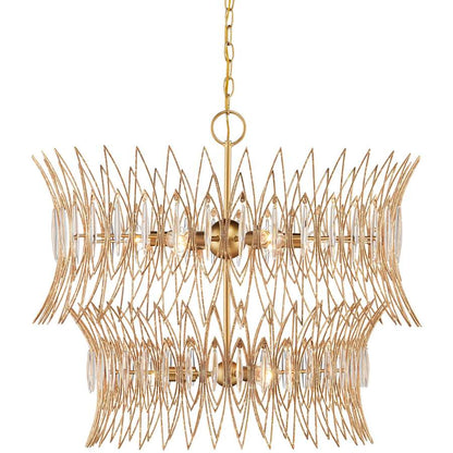 Currey and Company Marquise 9 Light 30" Wide Wrought Iron Chandelier