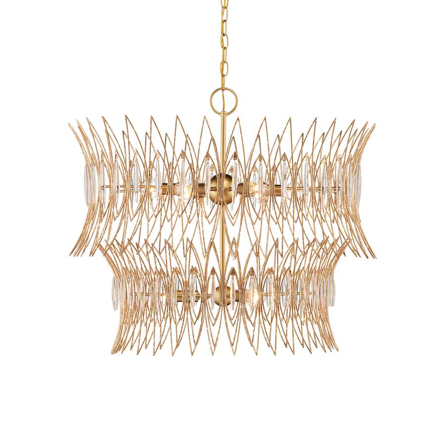 Currey and Company Marquise 9 Light 30" Wide Wrought Iron Chandelier