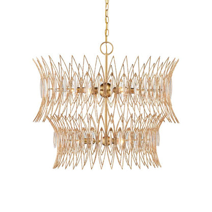 Currey and Company Marquise 9 Light 30" Wide Wrought Iron Chandelier