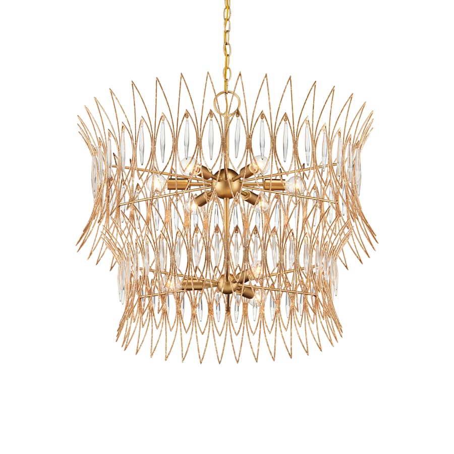 Currey and Company Marquise 9 Light 30" Wide Wrought Iron Chandelier