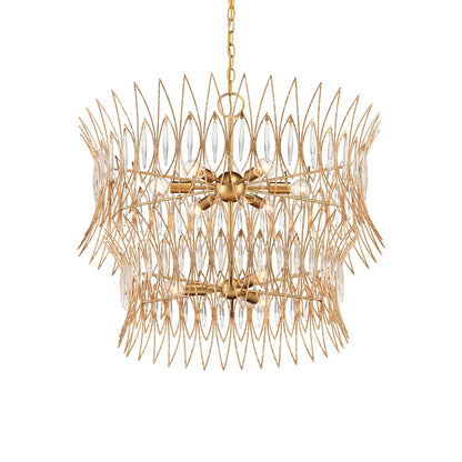 Currey and Company Marquise 9 Light 30" Wide Wrought Iron Chandelier