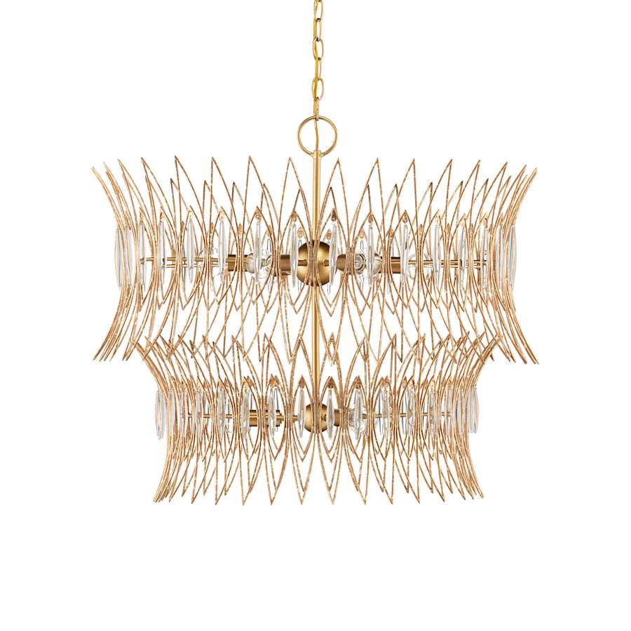 Currey and Company Marquise 9 Light 30" Wide Wrought Iron Chandelier