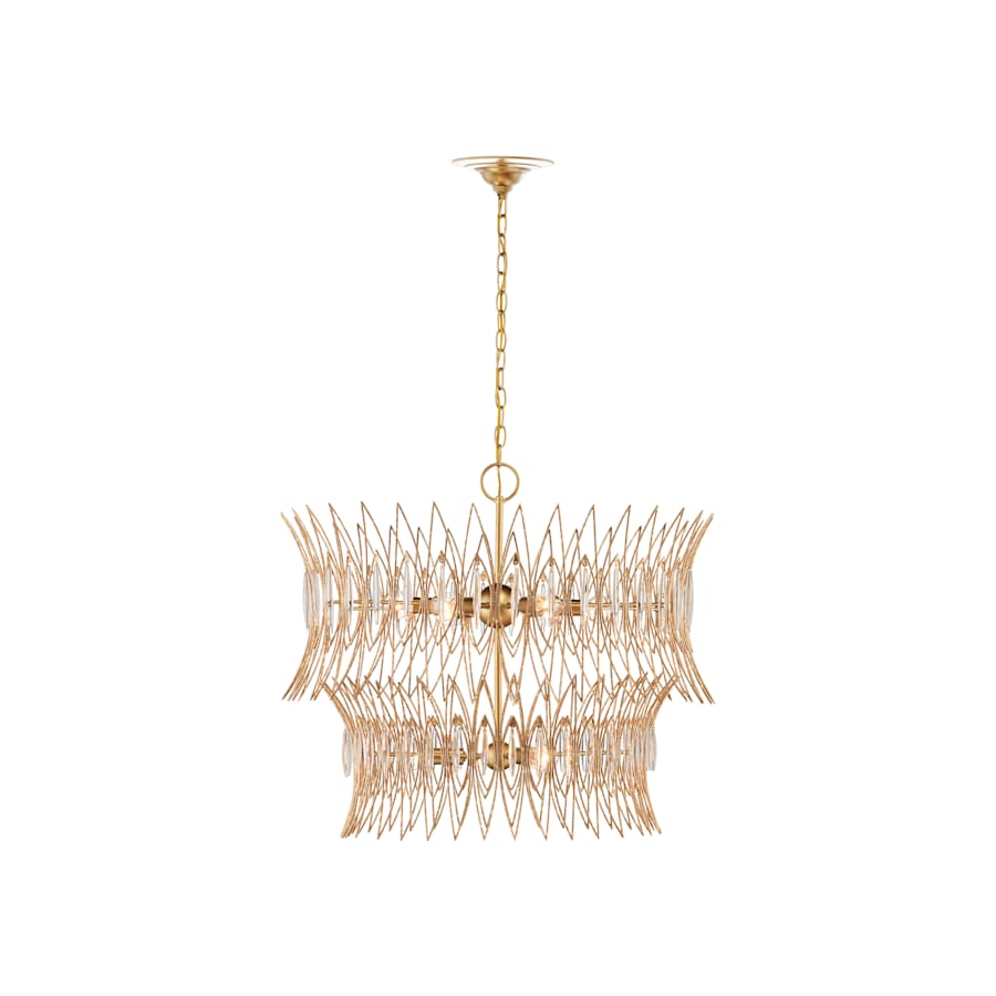 Currey and Company Marquise 9 Light 30" Wide Wrought Iron Chandelier