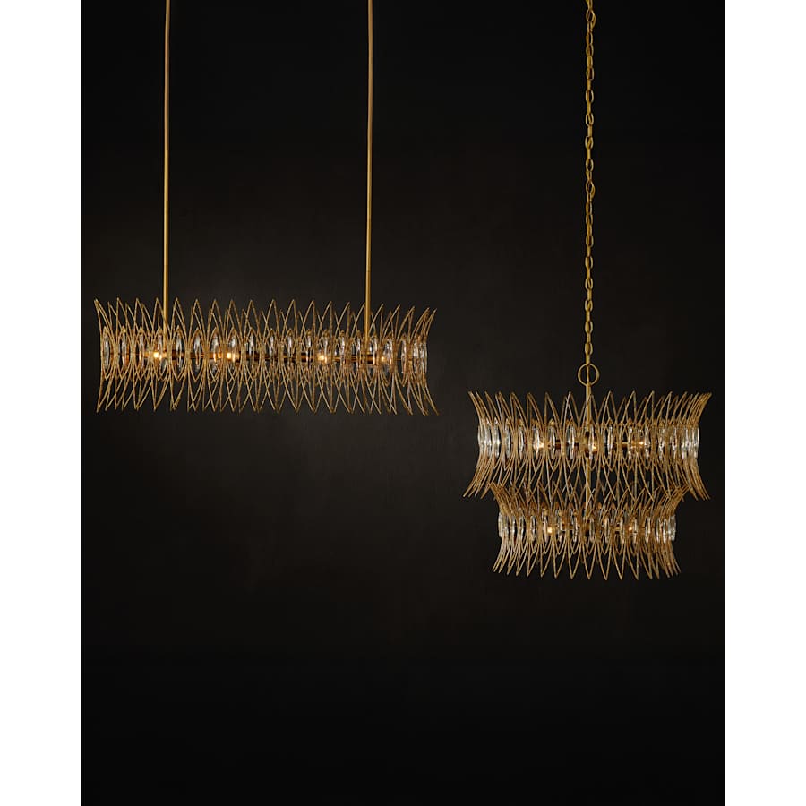Currey and Company Marquise 9 Light 30" Wide Wrought Iron Chandelier