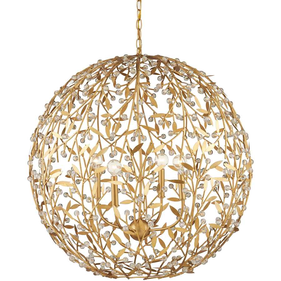 Currey and Company Secret Garden 4 Light 30" Wide Crystal Globe Chandelier