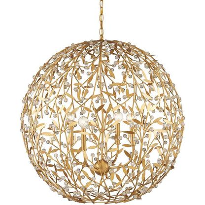 Currey and Company Secret Garden 4 Light 30" Wide Crystal Globe Chandelier