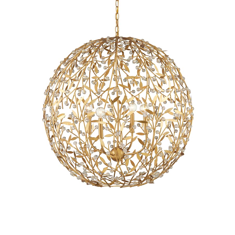 Currey and Company Secret Garden 4 Light 30" Wide Crystal Globe Chandelier
