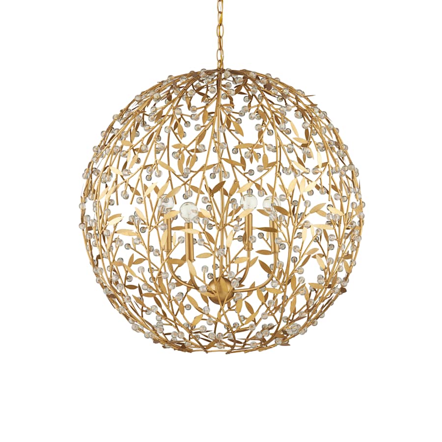Currey and Company Secret Garden 4 Light 30" Wide Crystal Globe Chandelier