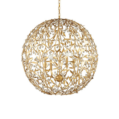Currey and Company Secret Garden 4 Light 30" Wide Crystal Globe Chandelier
