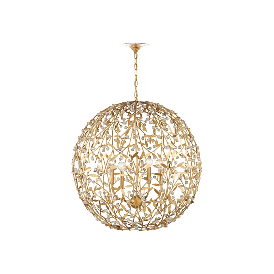 Currey and Company Secret Garden 4 Light 30" Wide Crystal Globe Chandelier