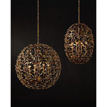 Currey and Company Secret Garden 4 Light 30" Wide Crystal Globe Chandelier
