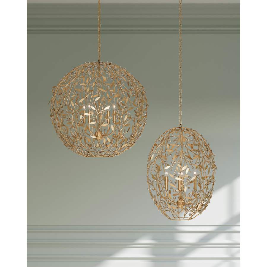 Currey and Company Secret Garden 4 Light 30" Wide Crystal Globe Chandelier