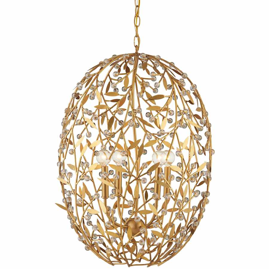 Currey and Company Secret Garden 4 Light 21" Wide Crystal Chandelier