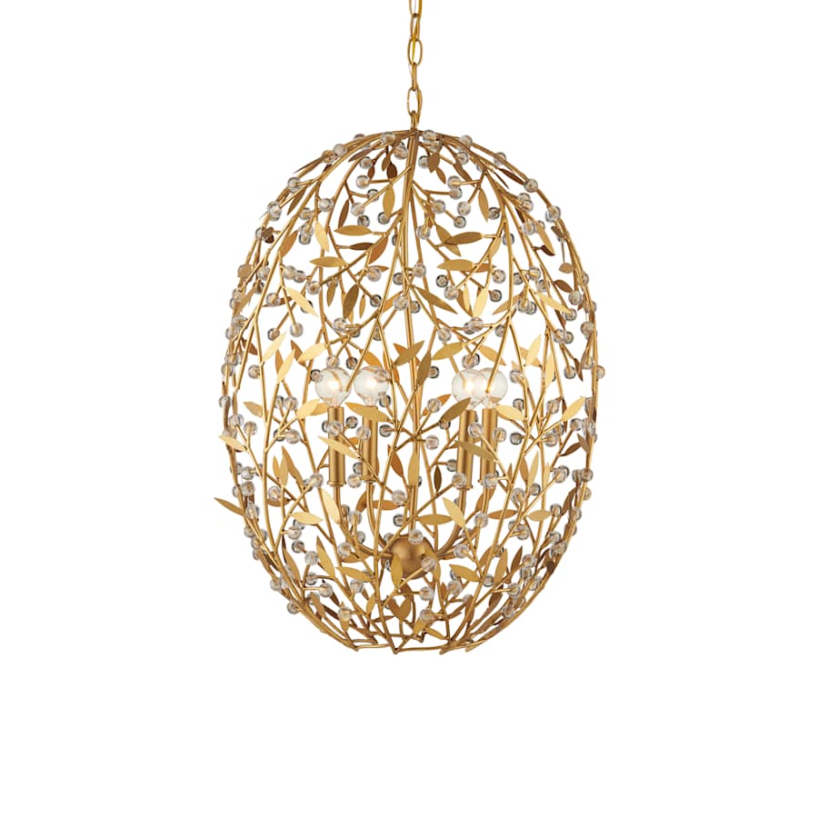 Currey and Company Secret Garden 4 Light 21" Wide Crystal Chandelier