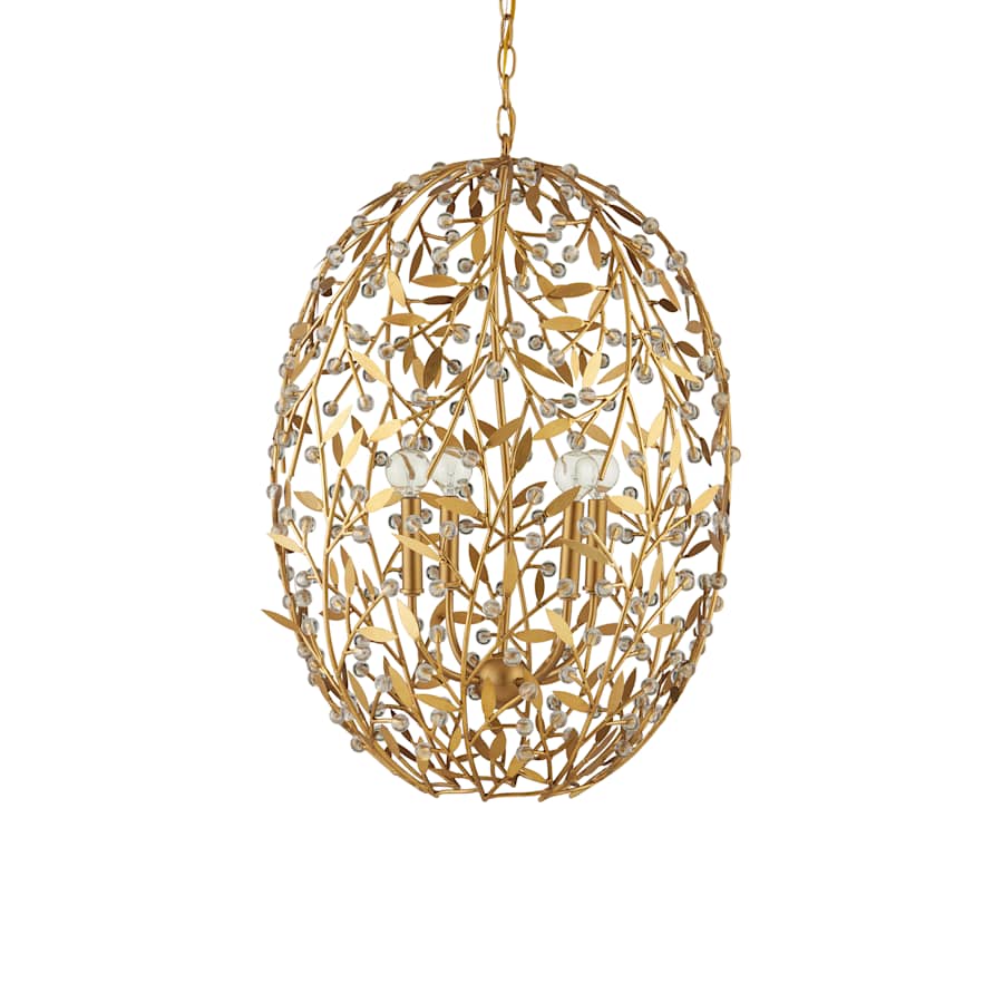Currey and Company Secret Garden 4 Light 21" Wide Crystal Chandelier