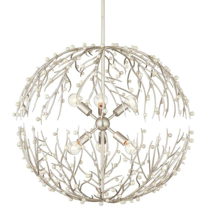 Currey and Company Shinju 6 Light 26" Wide Wrought Iron Globe Chandelier